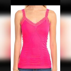 Hot Pink Mopas Fitted Wrinkle Camisole One Size Nwt